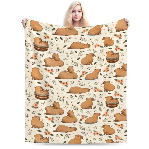 Cute Capybara Blanket Throw for Bed Soft Cozy Fluffy Couch Blankets Fleece Blanket Throw Gifts for Women Men 50x40