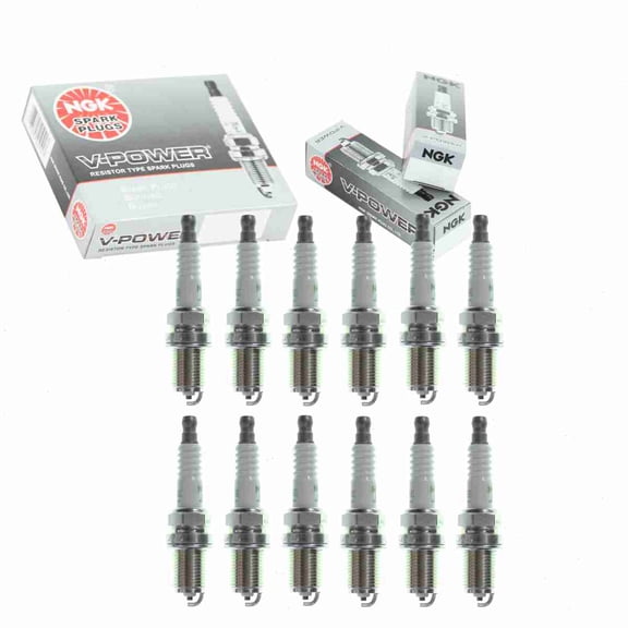 12 pc NGK V-Power Spark Plugs compatible with Mercedes-Benz C320 3.2L V6 2001-2002
