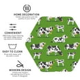thumbnail image 3 of Yiaed Cows With Calfs Green Print Leather Coasters for Drinks - Cup Coasters Coffee Table Kitchen Table Bar, Home & Office Gifts Handmade Drink Coasters-Hexagon, 3 of 6