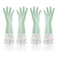 thumbnail image 1 of 2 Paires de Gants de Vaisselle en Caoutchouc Réutilisables Extra Longs, Anti-Chute, Anti-Huile, 1 of 5