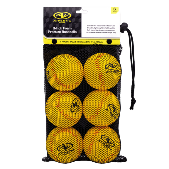 Athletic Works Foam Baseball - Safe and Soft Practice for Kids and Beginners