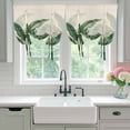 thumbnail image 4 of Palm Leaves Tropical Tie Up Curtains 45 Inches Long, Kitchen Window Curtains Over Sink, Green Botanical Summer Linen Small Window Curtains Shade Balloon Curtains Valances for Bedroom/Cafe 34"x45", 4 of 8