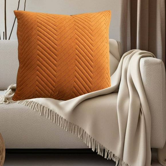 Single-Side Woven Velvet Pleated Pillow Cover, Durable Sofa Cushion Protector for Home Decor (45x45cm)
