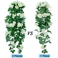 thumbnail image 3 of Blanco, 2 piezas de plantas colgantes artificiales de 85 cm - Flores de rosas de seda falsas Guirnalda colgante Vid de hiedra de ratán para la decoración de la pared del jardín del banquete de boda ER, 3 of 5