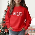 thumbnail image 2 of Chandail à Capuche de Noël pour Filles Lettres Joyeuses Manches Longues Mode Décontractée Col Rond Chandail d'Hiver Confortable pour Enfants, 2 of 4
