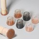 thumbnail image 1 of Protectores para patas de sillas de 21-30 mm con parte inferior de teflón, 6 protectores redondos de silicona para patas de sillas, fundas para patas de muebles, deslizadores de teflón de 1" para resistencia a los arañazos y elásticos Rojo Verde, 1 of 5