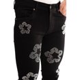thumbnail image 2 of NOVASTILE Men's Slim Straight Rhinestone Jeans, Black, Waist 32, 2 of 5