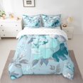 thumbnail image 3 of Homewish Vintage Cyan Flower Bedding Comforter Set 7pcs, Chic Watercolor Rose King Bedding Sets, Southwestern Theme Reversible Bed Sheets, Microfiber Bedroom Decor, 3 of 8