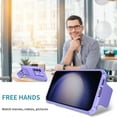 thumbnail image 6 of for Samsung Galaxy S23 FE (Not S23) Case with Slide Camera Cover, [Snug Touch] Hard Back & Soft Edge Matte Phone Case with Kickstand for Samsung Galaxy S23 FE LTT Purple, 6 of 18
