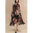 thumbnail image 1 of Alexandra Floral Halter Midi Dress – Black Rose Print, 1 of 5