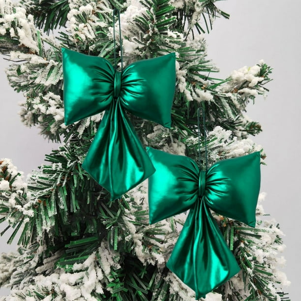 pstuiky Adornos navideños, lazos navideños, adornos para el árbol de Navidad, lazos colgantes, decoración para escaparates.