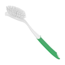 Btomtd Stiff Bristle Dishwashing Brush with Spatula Scrub Brush for Pots Pans Sink Cleaning Brush for Kitchen, Green