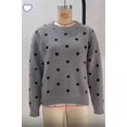 thumbnail image 4 of Women's Polka Dots Sweaters Long Sleeve Round Neck Knitted Pullover Tops, 4 of 9