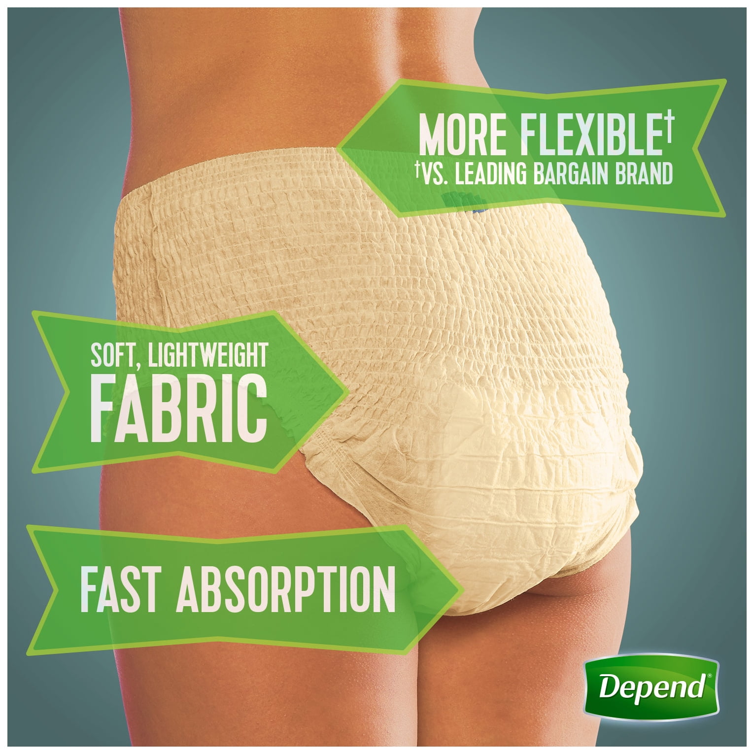 Depend FIT-FLEX Incontinence Underwear for Women, Maximum Absorbency, L, 38 Ct