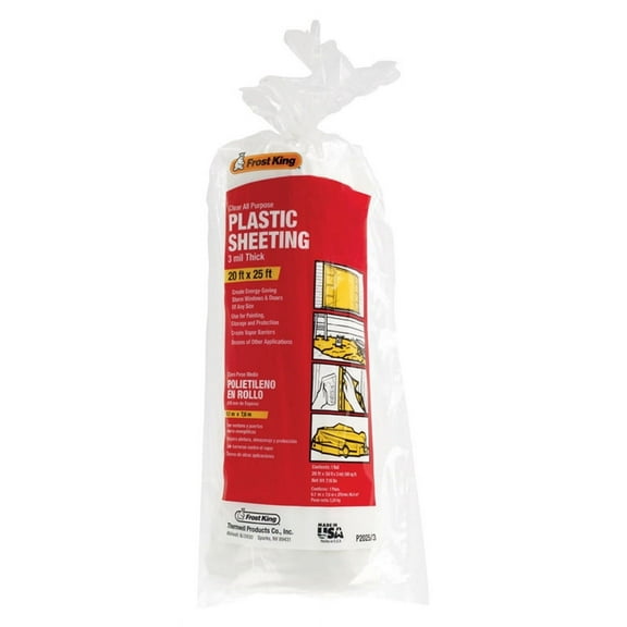 Frost King Plastic Sheeting 3 mil X 20 ft. W X 25 ft. L Plastic Clear