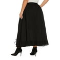 thumbnail image 4 of Beautybatik Black Women Plus Size Cotton Ruched Front Victorian Renaissance Medieval Maxi Ruffled Skirt With Pockets 3x, 4 of 5