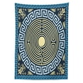 thumbnail image 3 of Ambesonne Greek Tablecloth Rectangular Table Cover, Labyrinth Yellow and Blue, 60"x84", Pale Yellow and Blue, 3 of 4