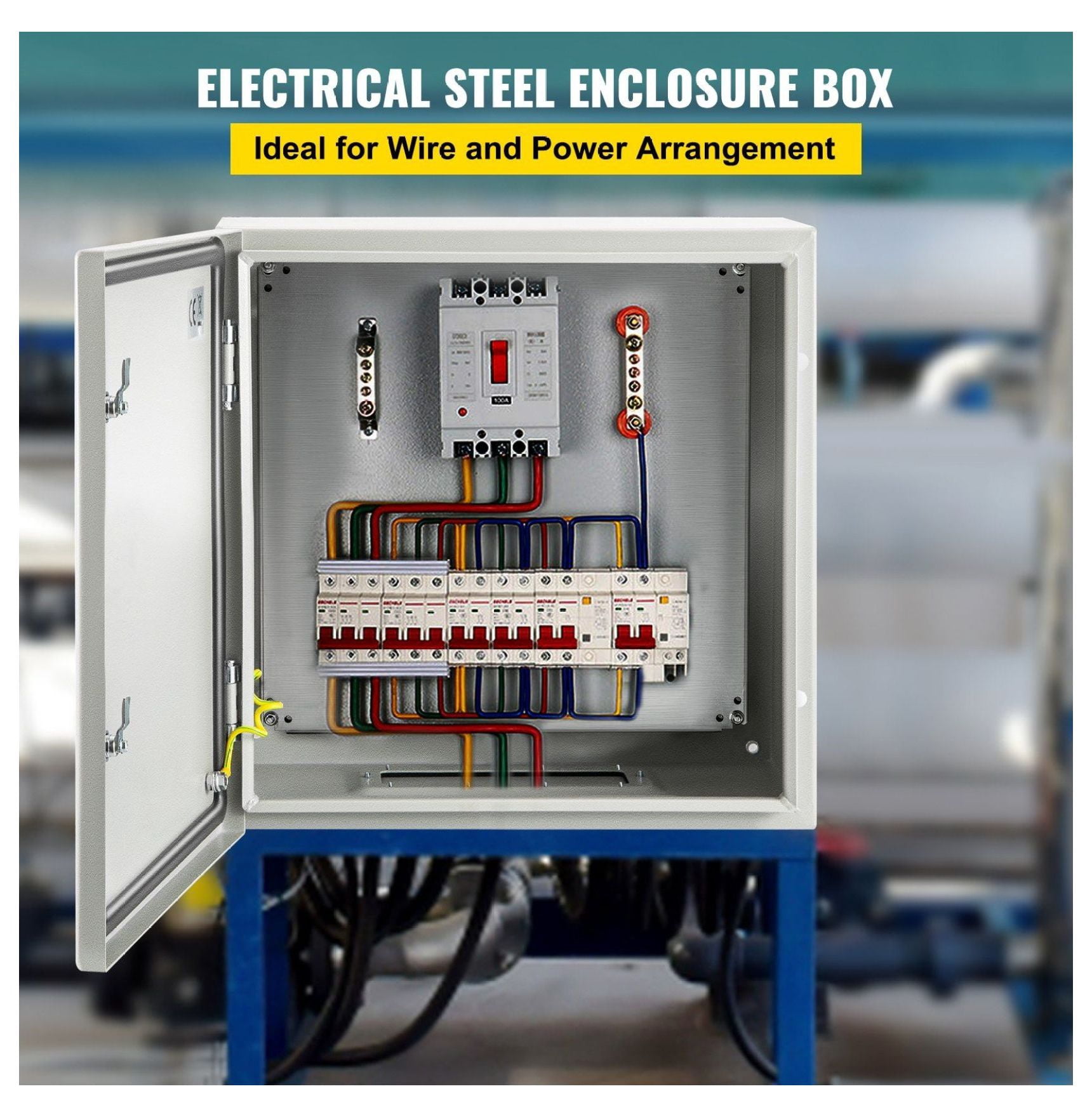 NEMA 4X Steel Enclosure 24x24x12", IP66 Waterproof Electrical Box, Outdoor Indoor Junction Box with Mounting Plate