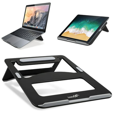 Laptop Stand, LinkStyle Portable Laptop Stand Foldable Notebook Holder for MacBook Notebook Computer PC iPad Tablet, Sturdy, Lightweight, Easy to Setup, (Best Dj Setup For Mac)