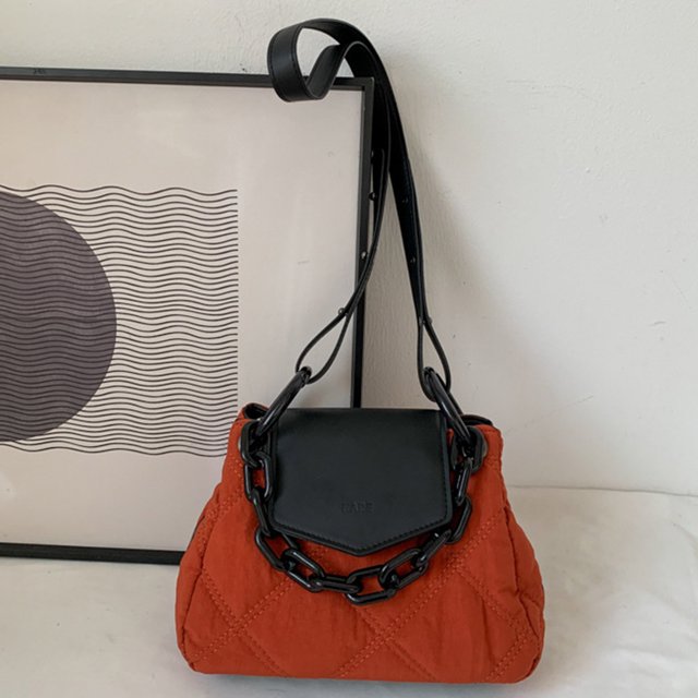 Bolso acolchado para mujer Correa ajustable con cerrojo Bolso de viaje para mujer (rojo)
