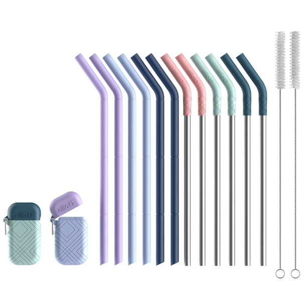 Ello's 16Pc Reusable Straw Set