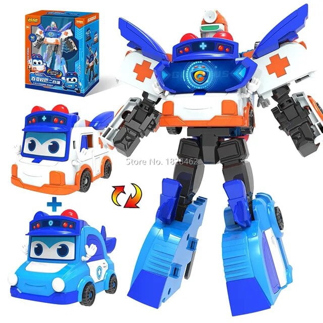 2 IN 1 GGBOND Gogo Bus Transformation Robot to Car Action Figures