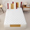 thumbnail image 4 of Homewish Vintage Vertical Lines Zipper Twin Comforter Sets with Fitted Sheet and 2 Pillowcases,Contemporary Stripe Zipper Bedding Set,Red,Reversible,4pcs, 4 of 8