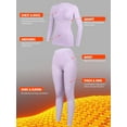 thumbnail image 6 of ANFERRY Womens Ski Thermal Set Sweat Wicking Seamless Warm Outfit Sets Crew Neck Athletic Base Layers Fall Winter, 6 of 9