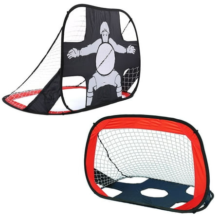 Portable Shooting Kit - Shinehalo Double Sided Soccer Goal 2 in 1 Normal Goal mode and Target Shooting Mode Portable Kit Indoor & Outdoor Practice Compatible In Beach, Grass, Garden
