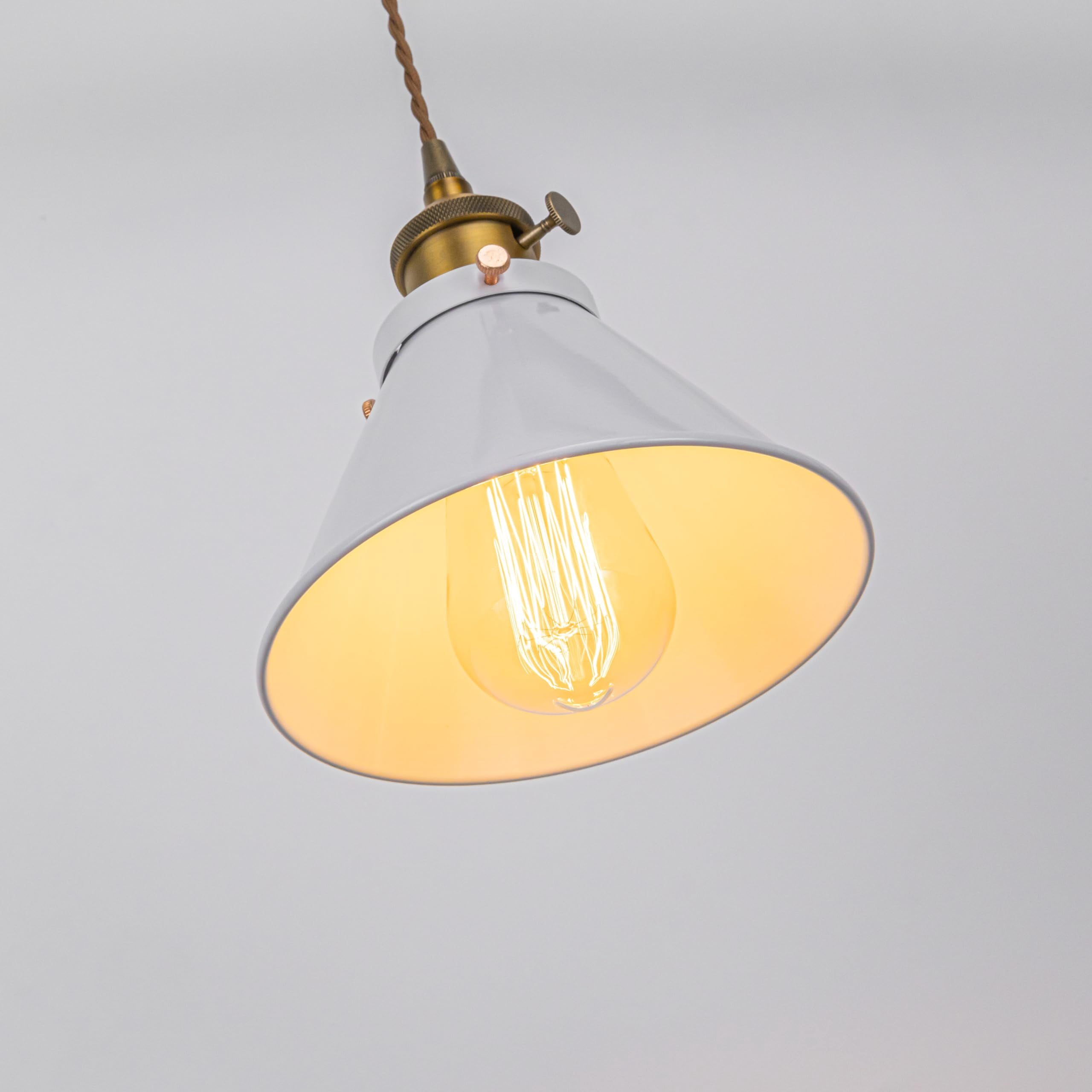 KAYYELAMP Plug in Cable Track Rail with Adjustable Cord Track Lighting Fixture H-Type White Metal Shade Vintage Design for Kitchen Loft(No Bulb)