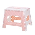 thumbnail image 1 of Banco pequeño plegable de plástico rosa para baño, taburete pequeño plegable portátil para exteriores para niños y adultos, 1 of 6