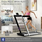 Costway Up To 7.5MPH 2.25HP 2 in 1 Dual Display Screen Treadmill Jogging Machine W/APP Control Silver