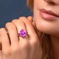 thumbnail image 4 of Gem Stone King 11.56 Ct Pink Created Sapphire Red Created Ruby 18K Yellow Gold Plated Silver Ring (Size 9), 4 of 5
