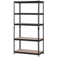 thumbnail image 1 of Muscle Rack Heavy-Duty 36"W x 18"D x 72"H 5-Tier Steel Shelving, Black., 1 of 8
