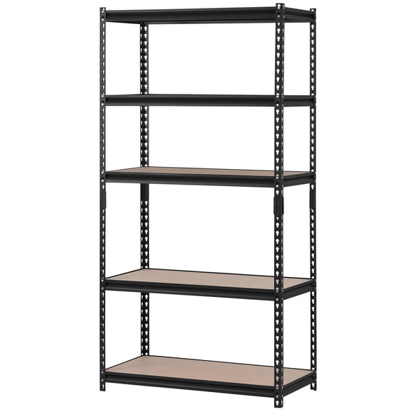 Muscle Rack Heavy-Duty 36"W x 18"D x 72"H 5-Tier Steel Shelving, Black.