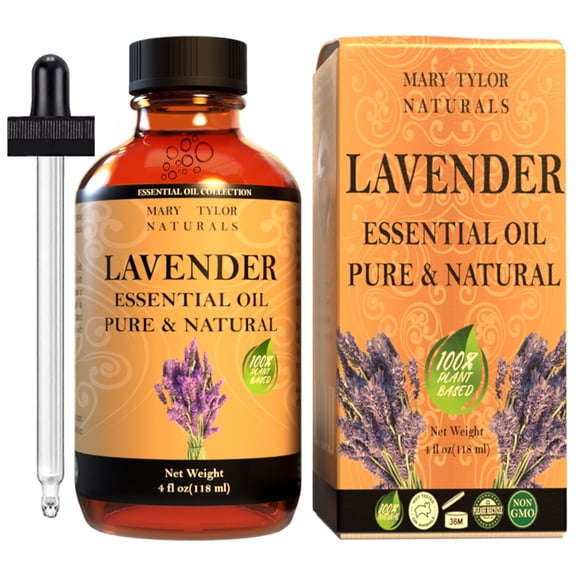 Lavender Essential Oil 4 oz by Mary Tylor Naturals, Premium Therapeutic Grade, 100% Pure, Perfect for Aromatherapy, Relaxation, Improved Mood and Much More.