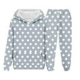 thumbnail image 5 of TEAJOPSUU Boys Girls Athletic 2 Piece Sweatsuits Soft Fleece Lined Pullover Hoodie & Joggers Solid Warm Activewear Clothing Sets for Kids 4-15 Years C-Gray, 5 of 5