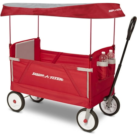Radio Flyer 3 in 1 EZ Fold Wagon with Canopy - Red