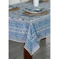 thumbnail image 5 of Ridhi - Asparagus Green Air Force Blue 60x60 Inch Square Cotton indian block print dining tablecloth, 5 of 5