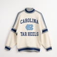 thumbnail image 5 of Women's Gameday Couture White North Carolina Tar Heels Oversized Vivid Turtleneck Sweatshirt, 5 of 5