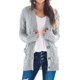 thumbnail image 1 of Jersey tipo cárdigan PRETTYGARDEN para mujer, tejido trenzado, gris, talla L, 1 of 9
