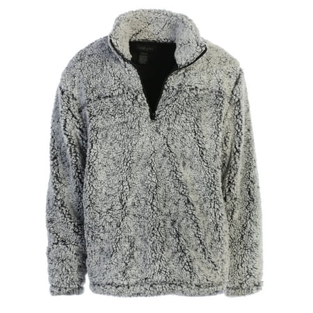 Plum Men Sweaters - Gioberti Men's Super Soft Sherpa Half Zip Pullover Sweater