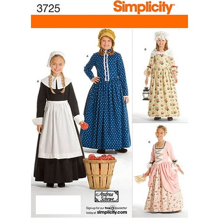 Simplicity Child's & Girl's Size 7-14 Costumes Pattern, 1 Each