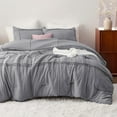 Cozy Comfort Queen Comforter Set with Sheet 4 Pieces Soft Grey