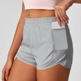 thumbnail image 3 of Women's Running Shorts 3" Quick Dry Workout Hiking High Waisted Shorts Elastic Waist Lightweight Gym Exercise Bottoms with Pockets, S-3XL, 3 of 5