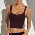 thumbnail image 2 of mgoYE Women's Workout Racerback Tank Tops Spandex Yoga Athletic Running Gym Sports Crop Tops for Women(Coffee,S), 2 of 5