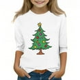 thumbnail image 1 of YUNAFFT T-Shirt Imprimé de Noël pour Garçons et Filles 3-12 Ans Manches Courtes/longues Col Rond 95 % Polyester 5 % Spandex Confort Extensible pour Fête de Vacances, 1 of 3