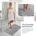 thumbnail image 2 of REGALWOVEN Shaggy Bathroom Rugs, Non-Slip Absorbent Bath Mat, Ultra Soft Microfiber Plush Shower Carpet for Machine Washable Grey 32" x 20", 2 of 5