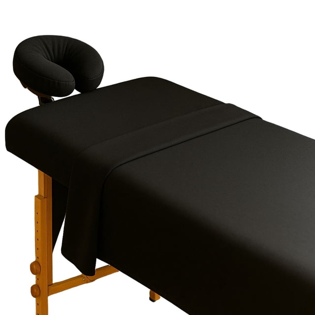 Kit Spa 3 Pzas Sábanas Para Cama De Masaje - Negro
