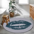 thumbnail image 3 of Round Rugs 4Ft, Teal Lip Round Area Rug Washable Indoor Throw Carpet, Kiss Love Grey Retro Art Soft Non Slip Circle Rug for Kitchen Nursery Room Home Decor Aesthetic, 3 of 8
